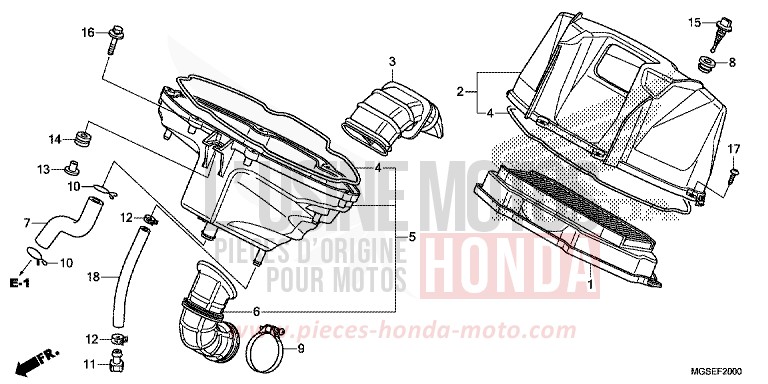 AIR CLEANER for NC700S Dual Cluth ABS GRAPHITE BLACK (NHB01) from 2013